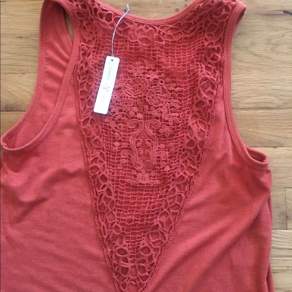 New 🧡 Thyme & Honey burnt orange maxi dress Lace embroidery